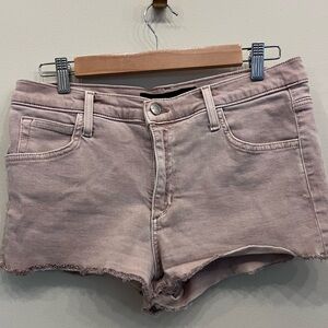 Joe’s Jeans High-Rise Distressed Hem Dusty Rose Denim Short Short
